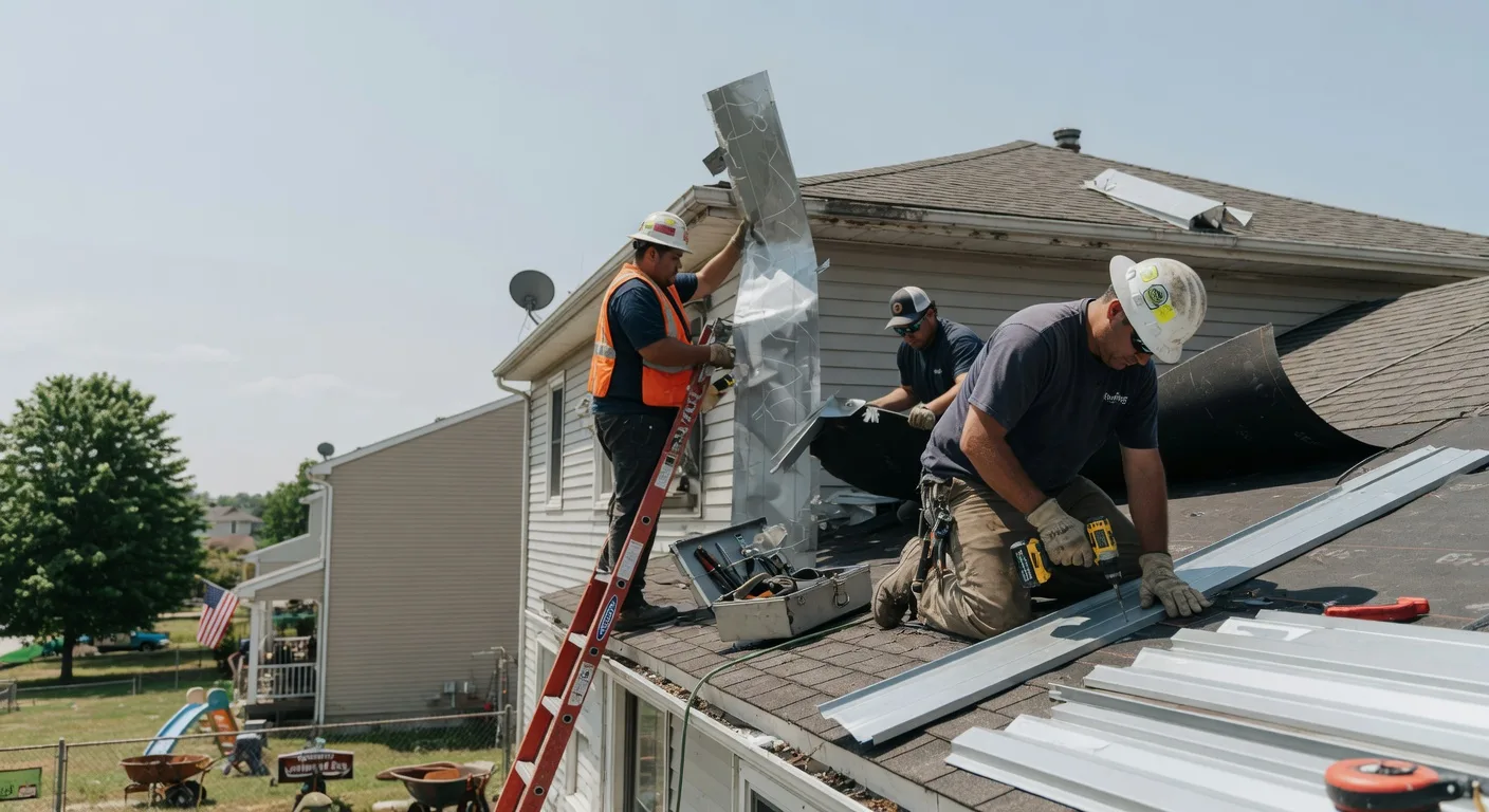 Storm Damage Metal Roof Repair in Kingsbury, TX